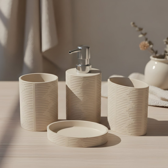 Ceramic Bathroom Set - 4 Pcs